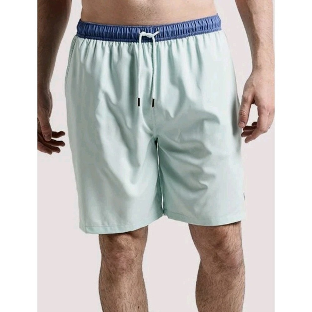 Peter Millar Shorts Men XL Teal Seaside Collection Lined Swim Trunks Beach